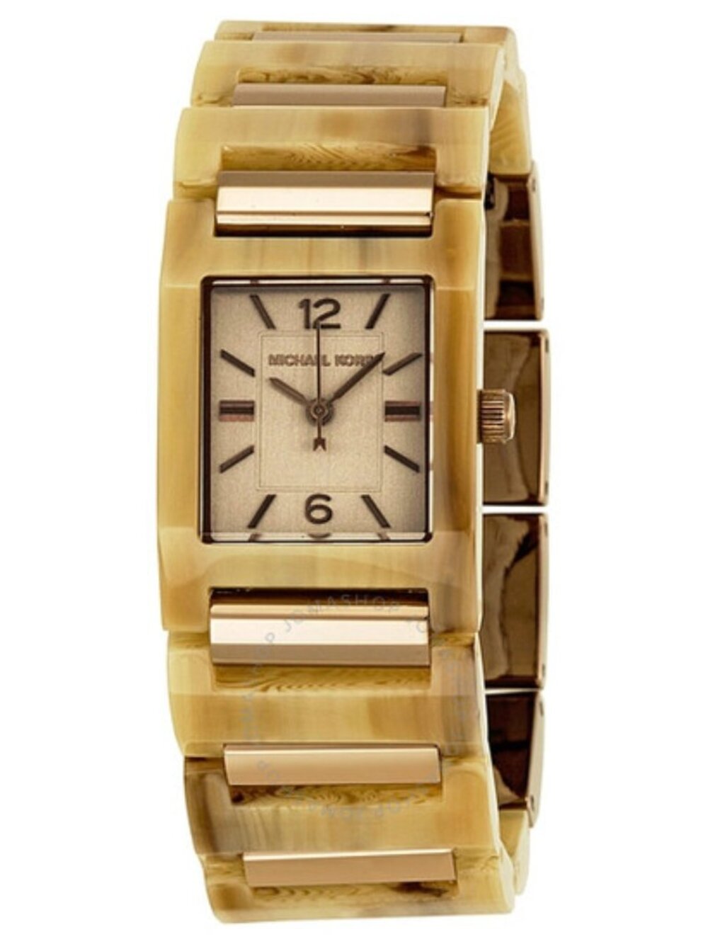 MICHAEL KORS Tessa Mini Chocolate Dial Horn Acrylic Watch For Small Wrist